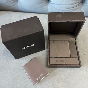 DAMIANI Black Earrings/Necklace Box + Outer Box 5.10x5x2.80 inches + Booklet